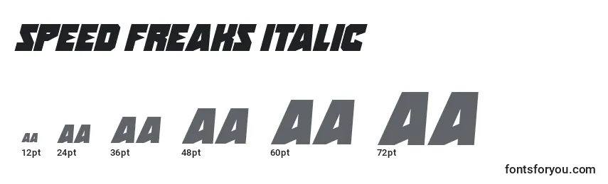 Tamanhos de fonte Speed Freaks Italic