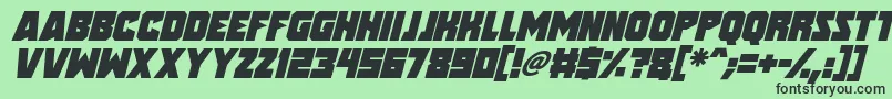 Speed Freaks Italic-fontti – mustat fontit vihreällä taustalla