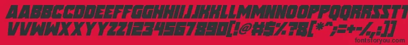 Czcionka Speed Freaks Italic – czarne czcionki na czerwonym tle