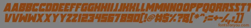 Speed Freaks Italic-Schriftart – Braune Schriften auf grauem Hintergrund