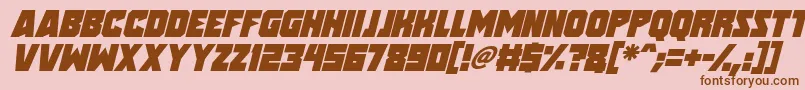 Fonte Speed Freaks Italic – fontes marrons em um fundo rosa