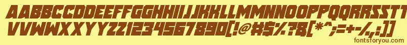 Czcionka Speed Freaks Italic – brązowe czcionki na żółtym tle