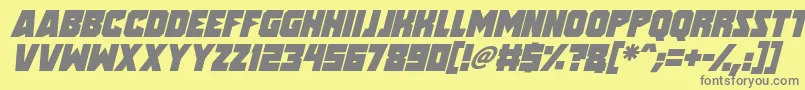 フォントSpeed Freaks Italic – 黄色の背景に灰色の文字