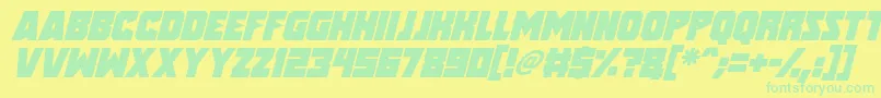Speed Freaks Italic-fontti – vihreät fontit keltaisella taustalla