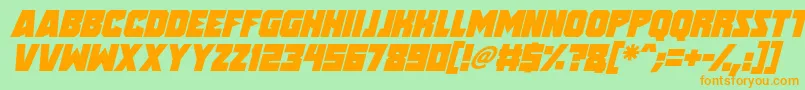 Шрифт Speed Freaks Italic – оранжевые шрифты на зелёном фоне