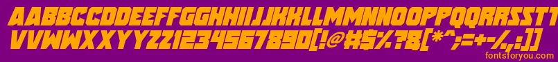 Speed Freaks Italic-fontti – oranssit fontit violetilla taustalla