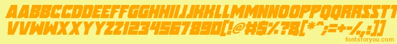 Шрифт Speed Freaks Italic – оранжевые шрифты на жёлтом фоне