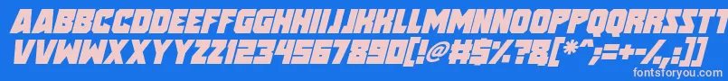 Speed Freaks Italic-Schriftart – Rosa Schriften auf blauem Hintergrund