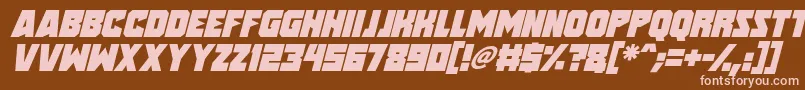 Speed Freaks Italic-fontti – vaaleanpunaiset fontit ruskealla taustalla
