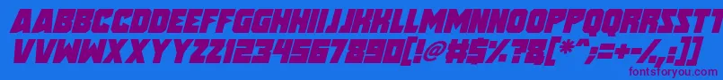 フォントSpeed Freaks Italic – 紫色のフォント、青い背景