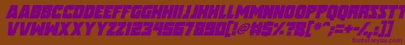 Speed Freaks Italic Font – Purple Fonts on Brown Background