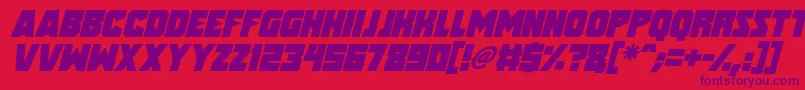 Speed Freaks Italic Font – Purple Fonts on Red Background