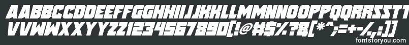 Speed Freaks Italic-fontti – valkoiset fontit mustalla taustalla