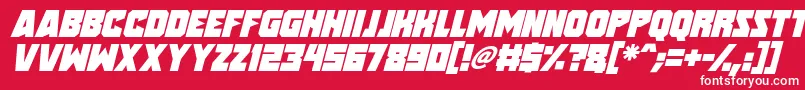 Czcionka Speed Freaks Italic – białe czcionki na czerwonym tle
