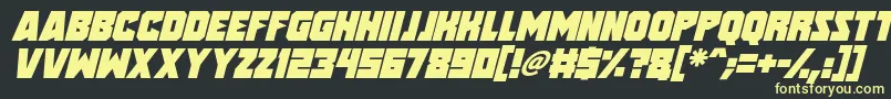 Speed Freaks Italic-Schriftart – Gelbe Schriften auf schwarzem Hintergrund