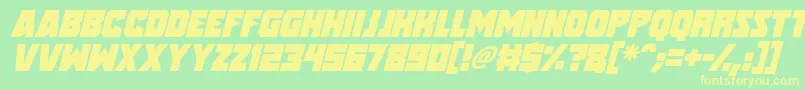 Шрифт Speed Freaks Italic – жёлтые шрифты на зелёном фоне