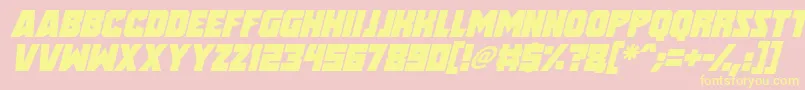 Fonte Speed Freaks Italic – fontes amarelas em um fundo rosa