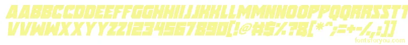 Speed Freaks Italic-Schriftart – Gelbe Schriften auf weißem Hintergrund