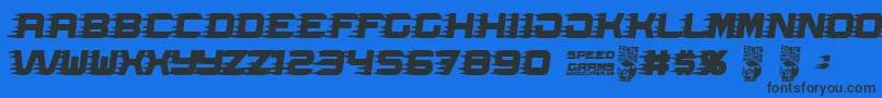 Speed Grams Font – Black Fonts on Blue Background