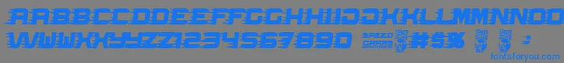 Speed Grams Font – Blue Fonts on Gray Background