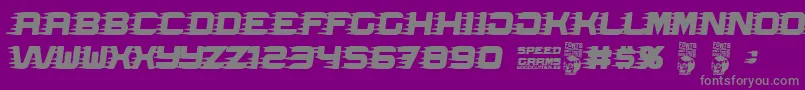 Speed Grams Font – Gray Fonts on Purple Background