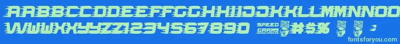 Speed Grams Font – Green Fonts on Blue Background