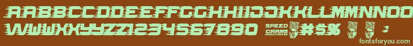 Speed Grams Font – Green Fonts on Brown Background