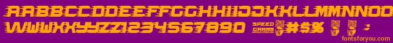 Speed Grams Font – Orange Fonts on Purple Background