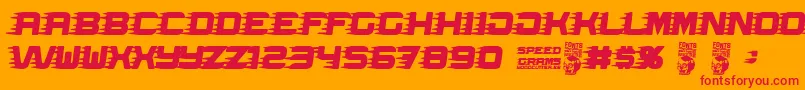 Speed Grams Font – Red Fonts on Orange Background