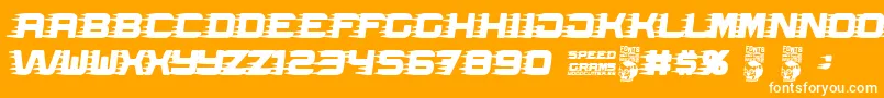 Speed Grams Font – White Fonts on Orange Background