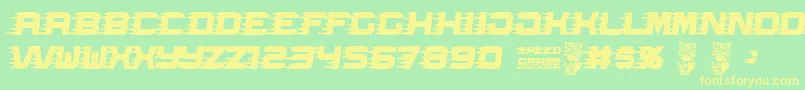 Speed Grams Font – Yellow Fonts on Green Background