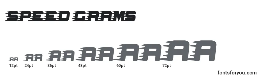 Speed Grams Font Sizes