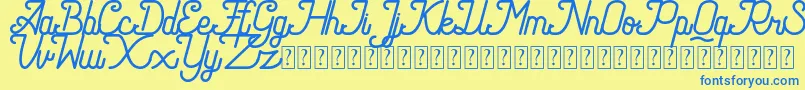 Speed line DEMO Font – Blue Fonts on Yellow Background