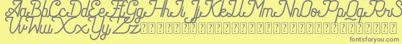 Speed line DEMO-Schriftart – Graue Schriften auf gelbem Hintergrund