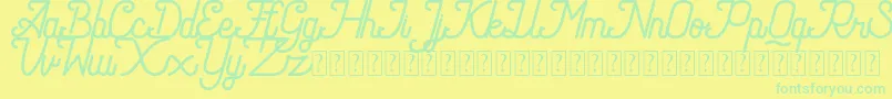 Speed line DEMO-Schriftart – Grüne Schriften auf gelbem Hintergrund
