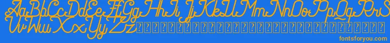 Speed line DEMO Font – Orange Fonts on Blue Background