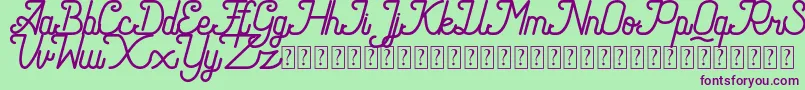 Speed line DEMO Font – Purple Fonts on Green Background