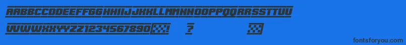 Czcionka SpeedRacing Italic – czarne czcionki na niebieskim tle