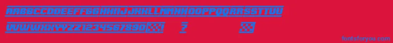 SpeedRacing Italic Font – Blue Fonts on Red Background