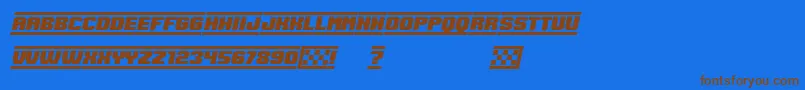 fuente SpeedRacing Italic – Fuentes Marrones Sobre Fondo Azul