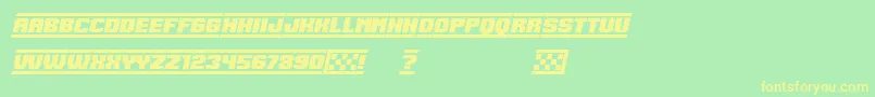 SpeedRacing Italic-fontti – keltaiset fontit vihreällä taustalla