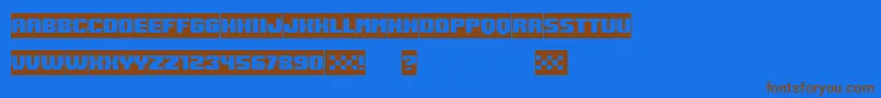 SpeedRacing Negative Font – Brown Fonts on Blue Background