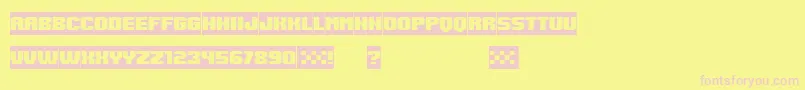 SpeedRacing Negative Font – Pink Fonts on Yellow Background