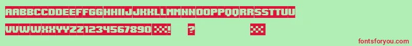 SpeedRacing Negative Font – Red Fonts on Green Background