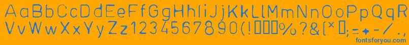 フォントDfhDin1 – オレンジの背景に青い文字