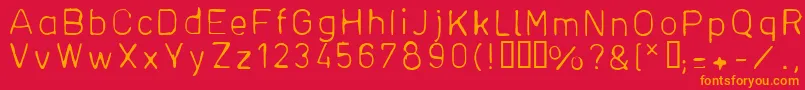 DfhDin1 Font – Orange Fonts on Red Background
