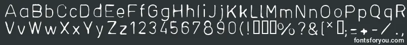 DfhDin1-fontti – valkoiset fontit mustalla taustalla