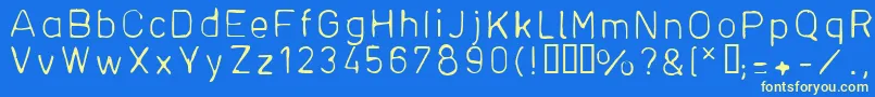DfhDin1 Font – Yellow Fonts on Blue Background