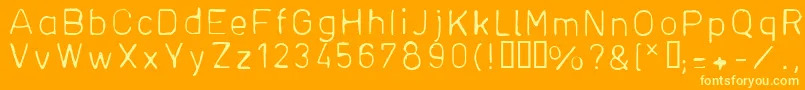 DfhDin1 Font – Yellow Fonts on Orange Background