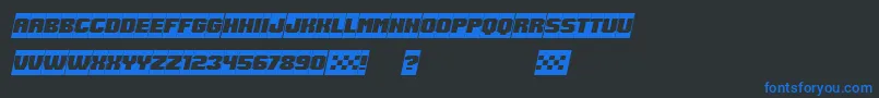 SpeedRacing NegativeItalic Font – Blue Fonts on Black Background